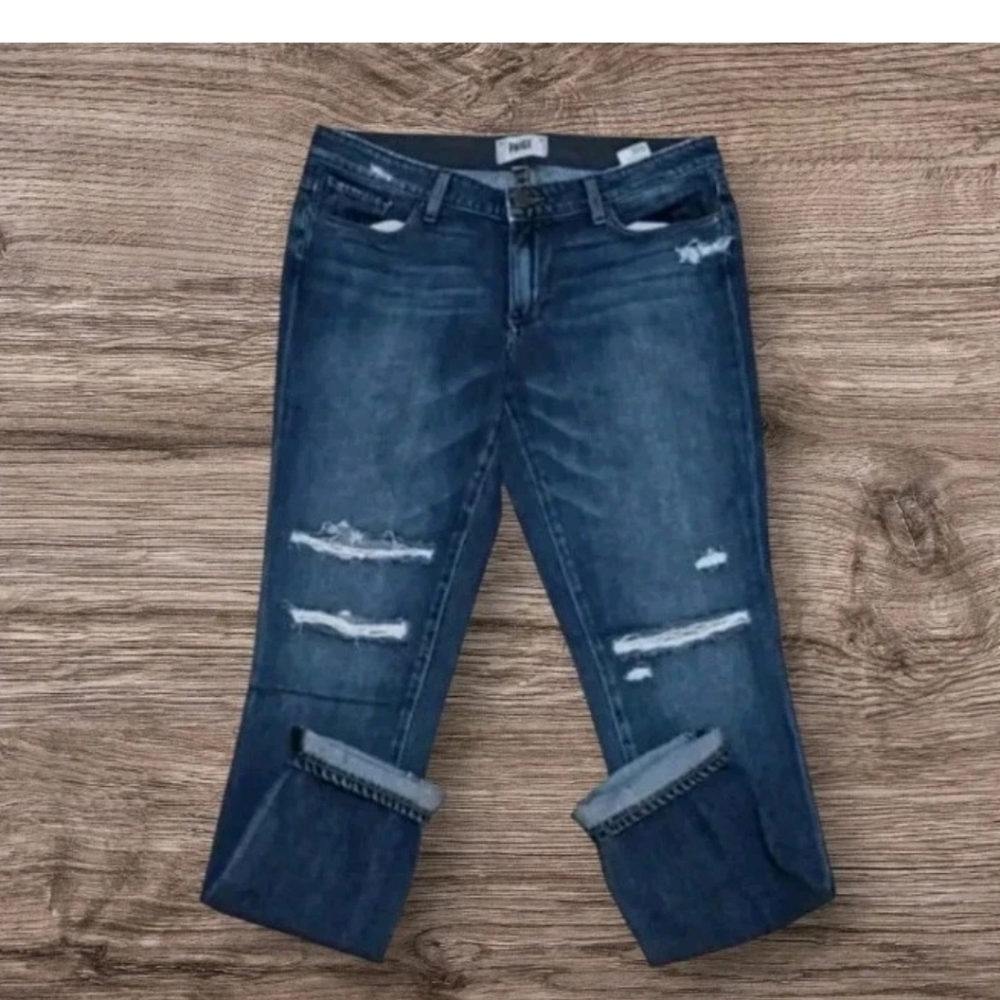 Paige Jimmy Jimmy skinny jeans blue denim distressed 27